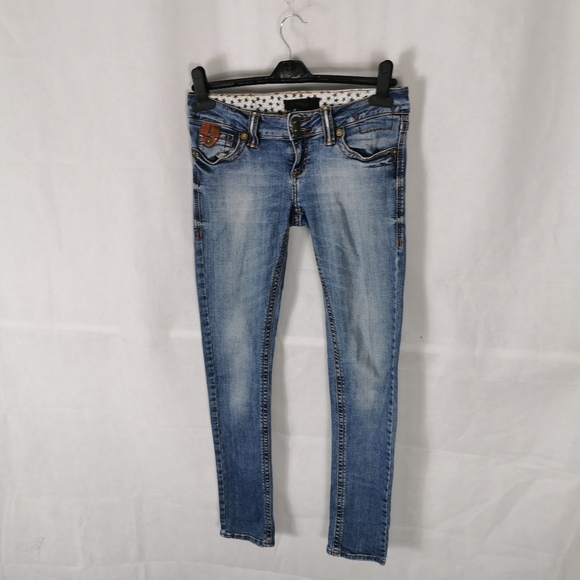 Ladies River Island Jeans Size 8 Ultra Low Waist Skinny Y2K Style - Picture 3 of 8